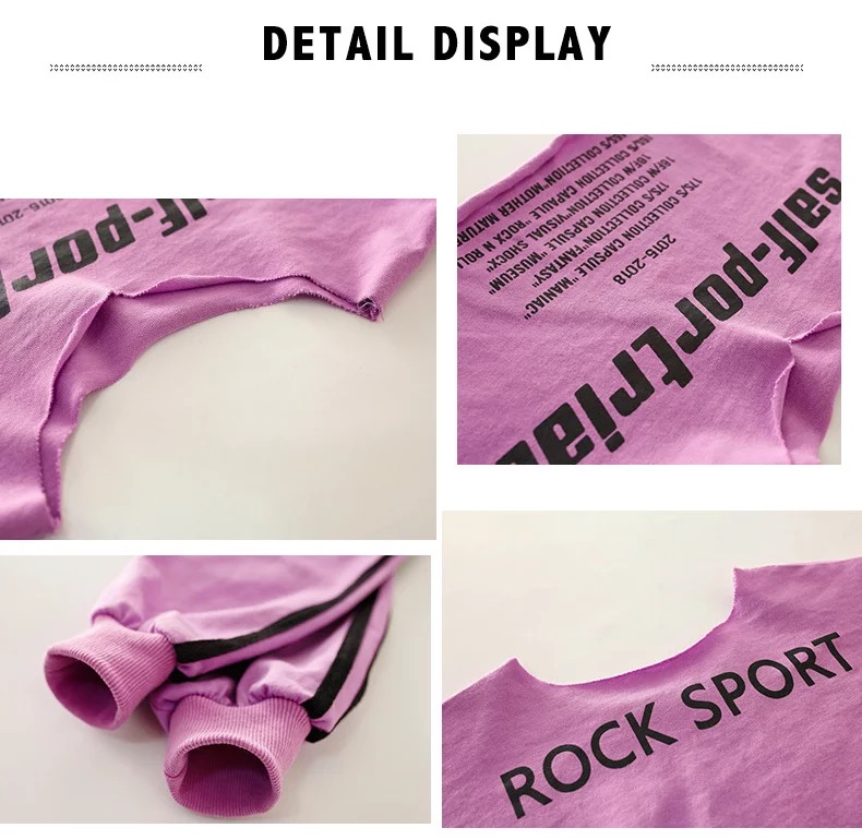 ชุดเต้น ชุดแดนซ์ เสื้อแขนยาวสีม่วง+ครอปตัวใน+กางเกงขายาว ลายทหาร