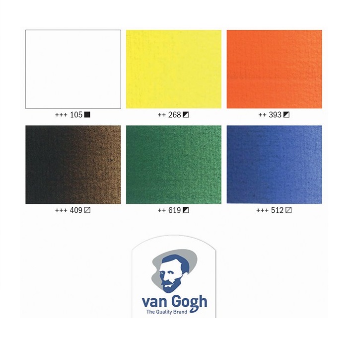 ชุดสีน้ำมัน Vangogh 20ml, 6สี
