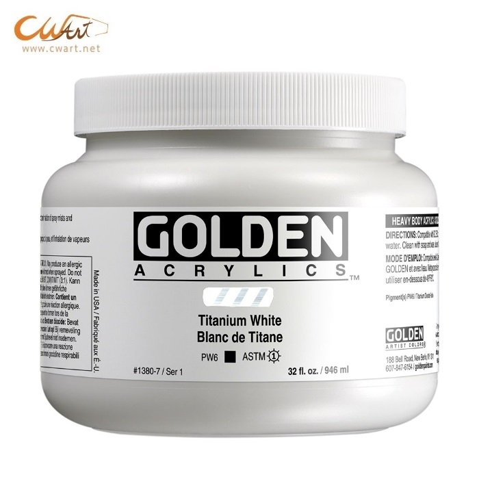 สีอะคริลิค Golden Heavy Body 946ml - 1380 Titanium White