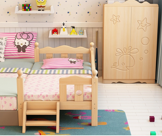 เตียงนอนไม้ เตียงเดี่ยวสำหรับเด็ก KIDDY WAVE สีเบจ TP21005(WDK6)