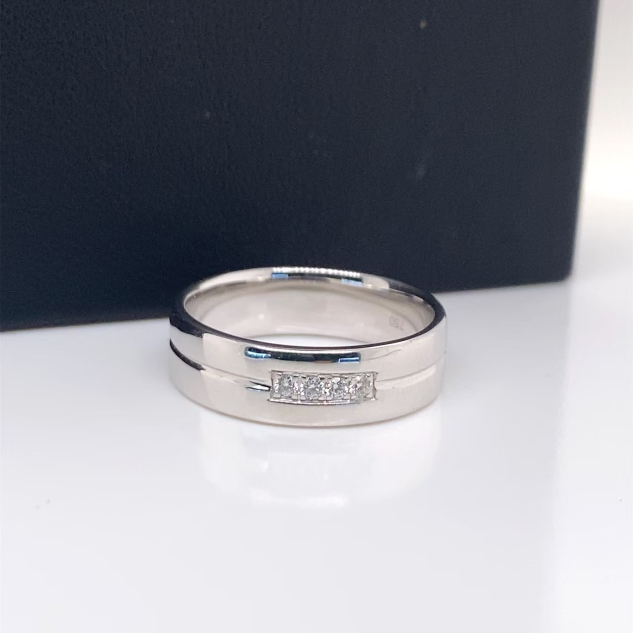 แหวนเพชรปลอกมีดGold 18K 7.69g D 4/0.07 ct