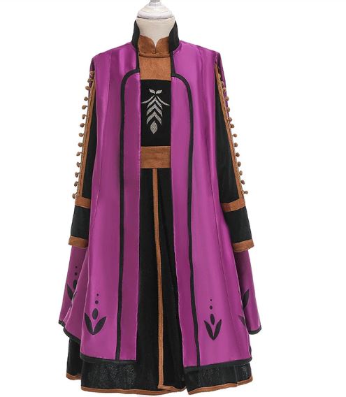 เดรสเจ้าหญิง โฟเซ่น เดรสสีน้ำตาล พร้อมเลกกิ้งและผ้าคลุม