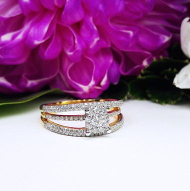 สั่งผลิตเพชรเบลเยี่ยมคัท แหวนแต่งงาน แหวนหมั้น ใส่เที่ยว ออกงาน แหวนทองคำ 18K เพชรแท้ 0.59 กะรัต 5.77 กรัม น้ำ 99 ราคาถูกมาก มีใบรับประกันค่ะ