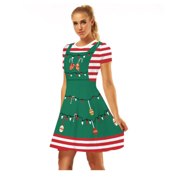 ชุดคริสต์มาส คริสมาส เดรสเขียว-แดง