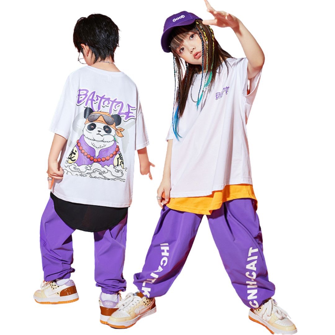 ชุดเต้น ชุดฮิปฮอป เซ็ตสีม่วง ทีมม่วง สินค้าพร้อมส่ง