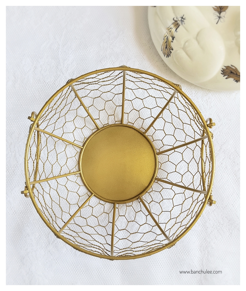 Gold Egg Basket ตะกร้าใส่ไข่หรือผลไม้ สีทอง