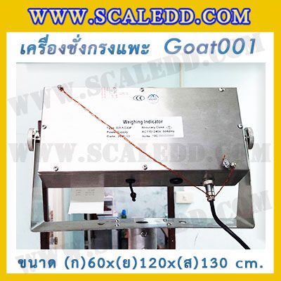 เครื่องชั่งแพะแบบกรงสแตนเลส built in printer ยี่ห้อ SDS รุ่น IDS701-PLCD พิกัด 200kg ความละเอียด 100g ขนาด 60x120x130cm.