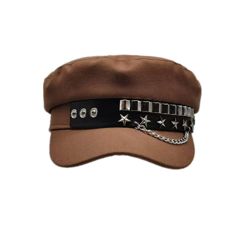 หมวกเบเร่ต์ตกแต่งหัว หนัง แฟชั่นหญิง