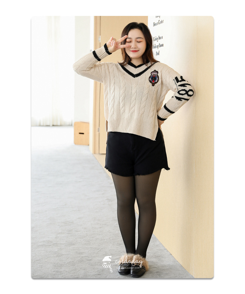 เลกกิ้งกันหนาวซีทรู 1200D แบบมีขนสัตว์ สำหรับสาวอวบ สาวไซส์ใหญ่