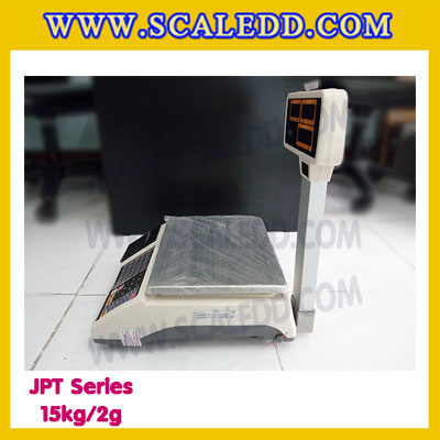 เครื่องชั่งดิจิตอล15กิโลกรัม เครื่องชั่งดิจิตอล15kg เครื่องชั่งคำนวณราคา เครื่องชั่งคิดเงินพร้อมปริ้นเตอร์ในตัว พิกัด 15kg ความละเอียด 2g ยี่ห้อ JADEVER รุ่น JPT (ผ่านตรวจรับรองจากสำนักงานกลางชั่งตวงวัด)