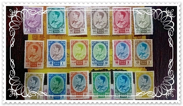 แสตมป์ รัชกาลที่ 9 ชุด 3"พระพักตร์ข้าง" ครบชุด 18 ดวง