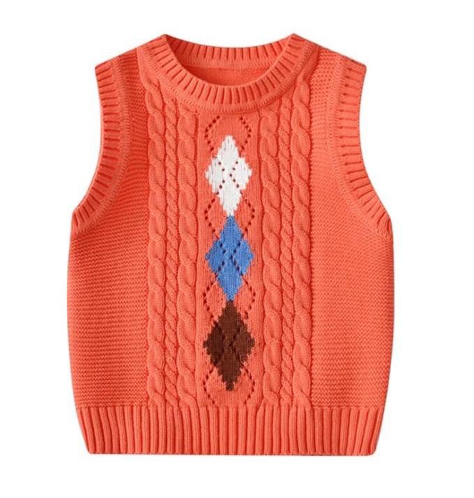 เสื้อกันหนาวเด็ก เสื้อกั๊กไหมพรมชาย