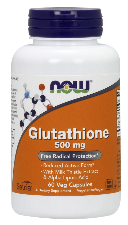 Now Foods, Glutathione, 500 mg, 60 Veggie Caps ตัวนี้เพิ่ม Milk Thistle Extract และ ALA เพิ่มสารต้านอนุมูลอิสระให้กับร่างกาย ช่วยชะลอความแก่และขจัดสารพิษจากตับ