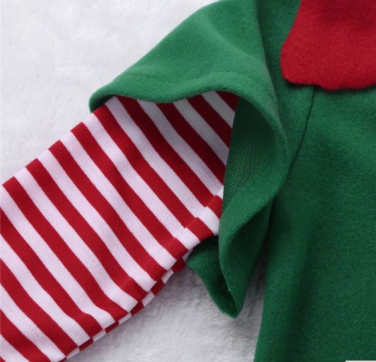 พร้อมส่ง ชุดคริสต์มาส คริสต์มาสเด็ก ชุดเอลท์ สีเขียว-แดง