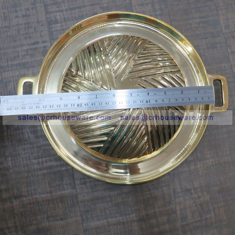 แผ่นย่างทองเหลืองแท้ แบบรูตัน ทรงBBQ รหัส 006-TH-BBQ-27 烧烤炉盘/锅,សាច់អាំងសាច់អាំងចាន / សមុទ្រ Pan,BBQ Grill tấm / chảo,BBQ Grill pinggan / pan,BBQ Grill plate/pan,Korean bbq grill pan