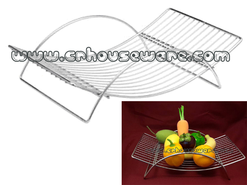 ตะกร้าใส่ผลไม้ ทรงระนาดสแตนเลส Basket put fruit stainless steel xylophone shapes. 075-ST-908