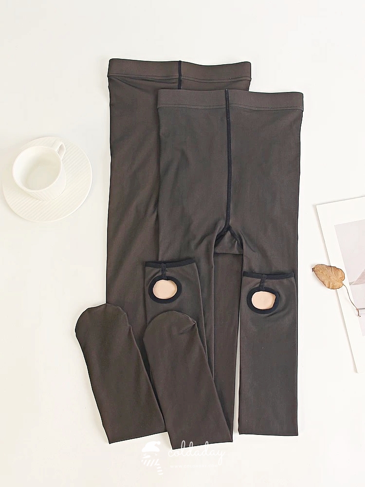 เลกกิ้งถุงน่องซีทรู สีดำ (ไม่บุขน)