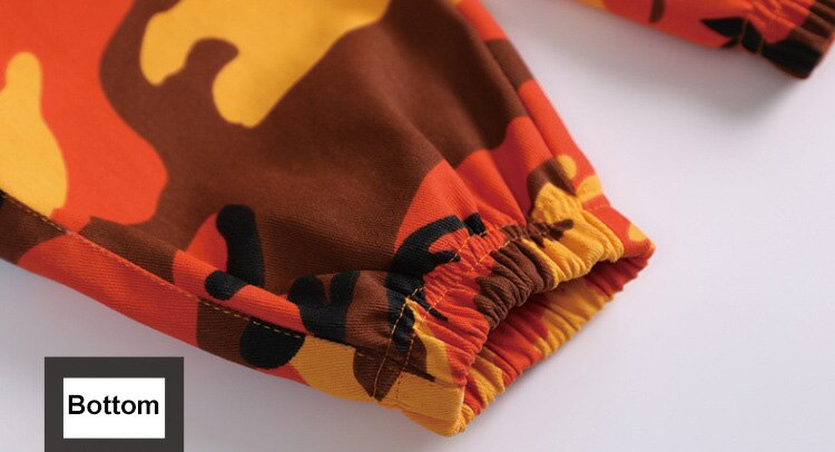 ชุดแดนซ์เซอร์ เสื้อสีดำ-กางเกงลายทหารสีส้ม