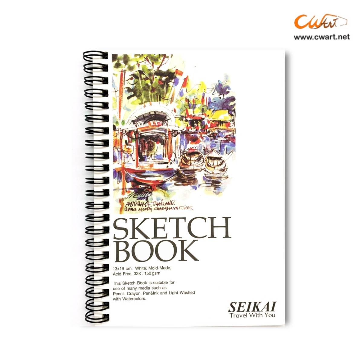 สมุดสเก็ตช์ริมลวด Seikai 150g 25แผ่น