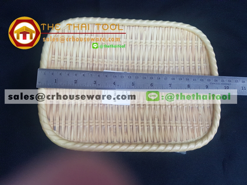 ถาดเหลี่ยม 10 นิ้ว ลายไม้สาน รหัส : NK13713-10 Melamine tray square shape weave design 10 inches Code : NK13713-10