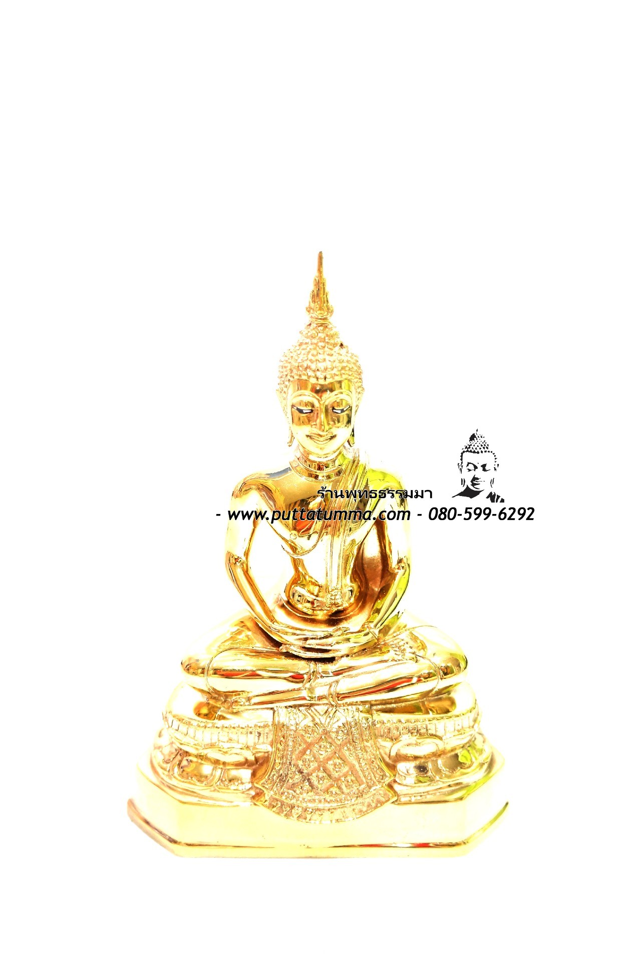 พระประจำวันพฤหัสบดี เนื้อโลหะ ขัดเงา หน้าตัก 5 นิ้ว สูง 9.5 นิ้ว