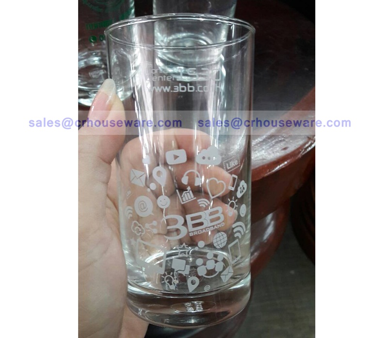 แก้วพิมพ์โลโก้ แก้วทรงตรง 013-PM1210 แก้วน้ำโรงแรม แก้วocean,พรีเมี่ยม,Glass_decoration_service_Thailand