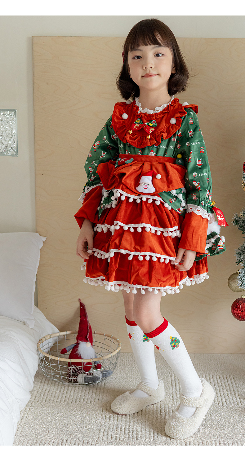 friendly4kid ถุงเท้ายาว ถุงเท้าเด็ก สีแดง คริสมาสต์