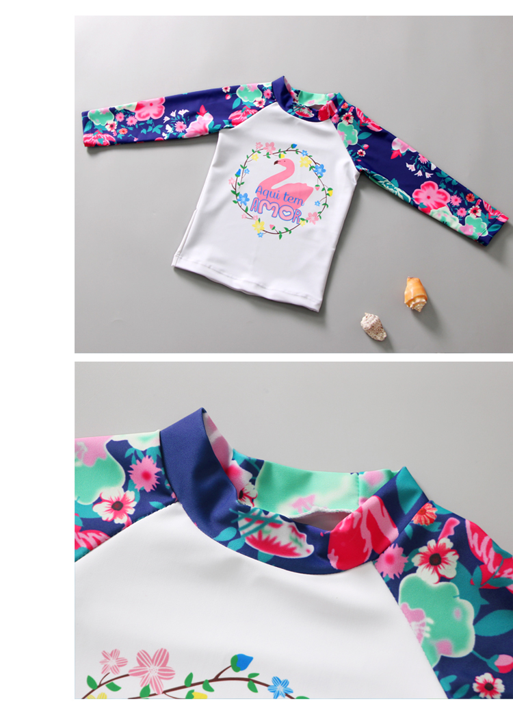 พร้อมส่ง ชุดว่ายน้ำ เด็กผู้หญิง เสื้อแขนยาว+เลกกิ้งกระโปรง