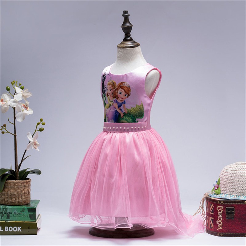 เดรสเจ้าหญิง โซเฟีย สีม่วง ชมพู