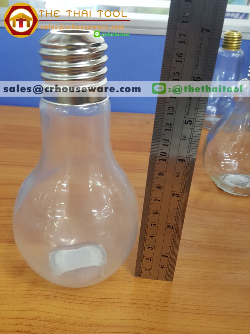แก้วหลอดไฟ 420 ml. Drinking bulb with screw cap 420 ml. Code : 005-J454