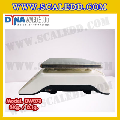 เครื่องชั่งดิจิตอล พิกัดน้ำหนัก 3kg ค่าละเอียด 0.1g ยี่ห้อ Dynaweight รุ่น DW873