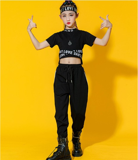 ชุดเต้น ชุดฮิปฮอป เสื้อแขนยาว เอวไขว้ พร้อมกางเกงขาขายาว ม้าลาย