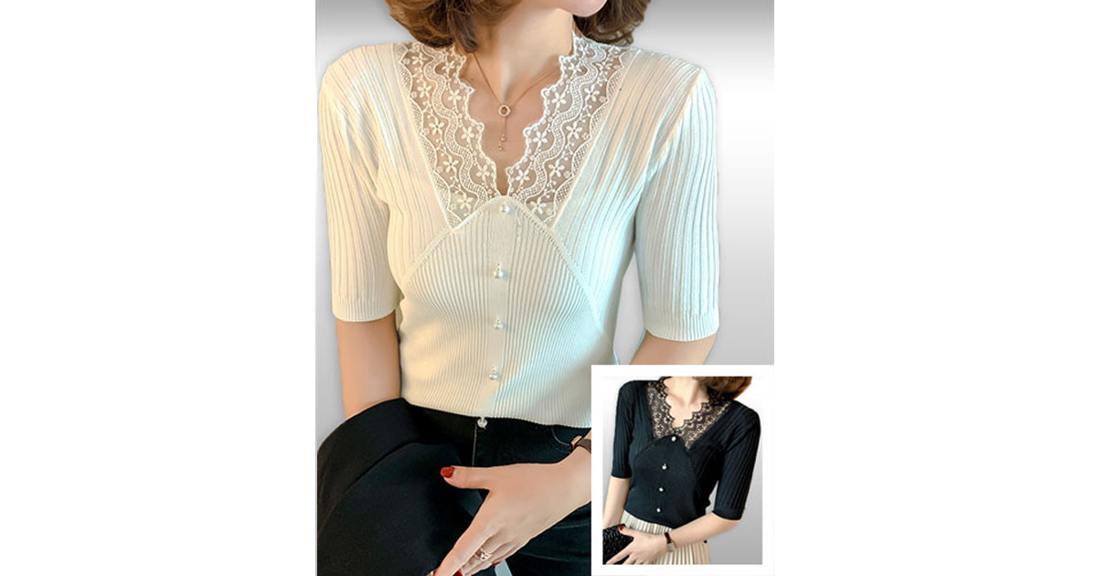 เสื้อแฟชั่นสวยหวานสไตล์เกาหลี มี2สี รหัส 2416