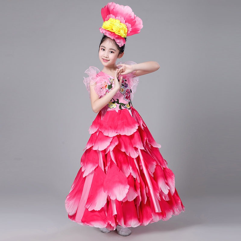 ชุดแฟนซี เดรสดอกไม้พร้อมดอกติดหัว**สินค้าเปิดจอง