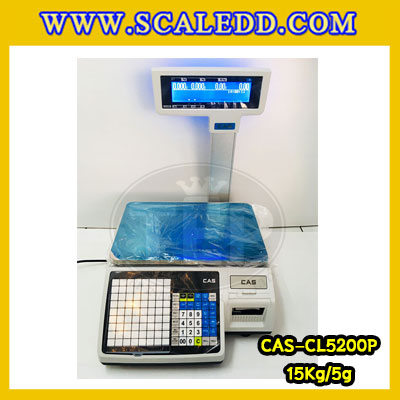 เครื่องชั่งคำนวณราคา 15kg เครื่องชั่งคำนวณราคาดิจิตอลและพิมพ์สติ๊กเกอร์บาร์โค้ด เครื่องชั่งดิจิตอล15kg เครื่องชั่งคำนวณราคา เครื่องชั่ง15kg ความละเอียด5g ตาชั่ง15กิโล ยี่ห้อ CAS รุ่น CL5200 P เครื่องชั่งทำบาร์โค้ด 15 กิโลกรัม