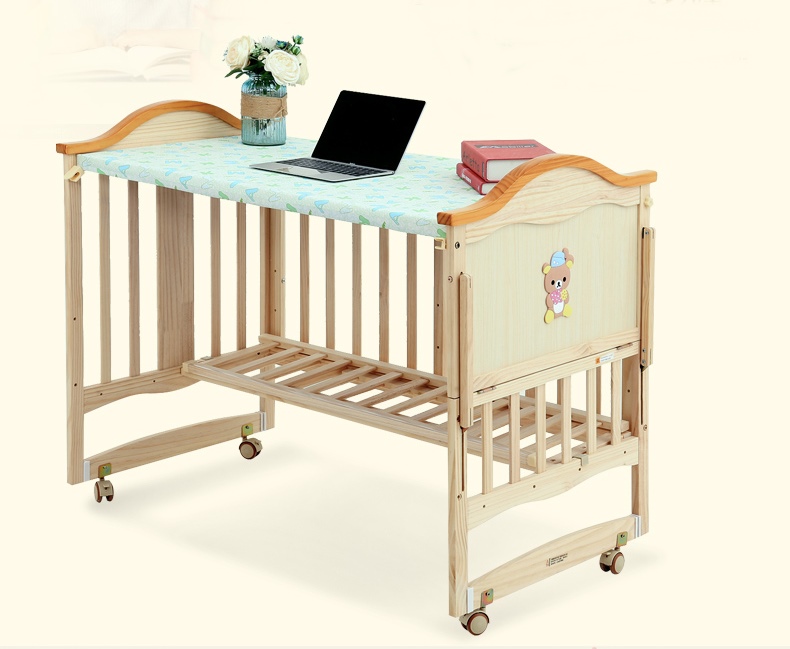 เตียงนอนไม้สำหรับเด็ก WB1 ปรับระดับได้ สามารถปรับเป็นโต๊ะเขียงหนังสือ TB10112