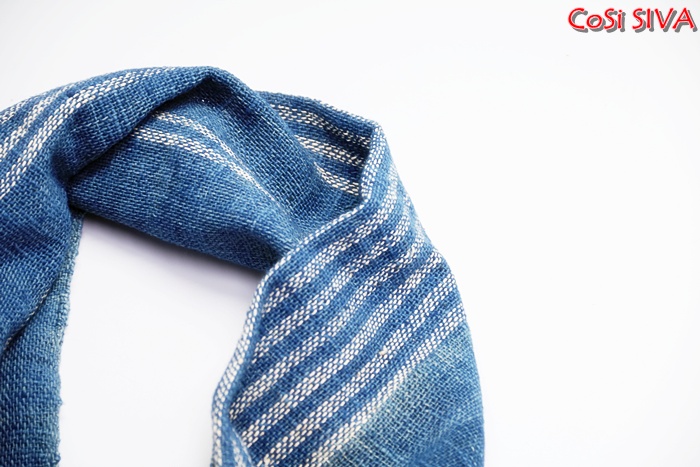 ผ้าพันคอผ้าฝ้ายย้อมคราม(Scarf - cotton dyeindigo