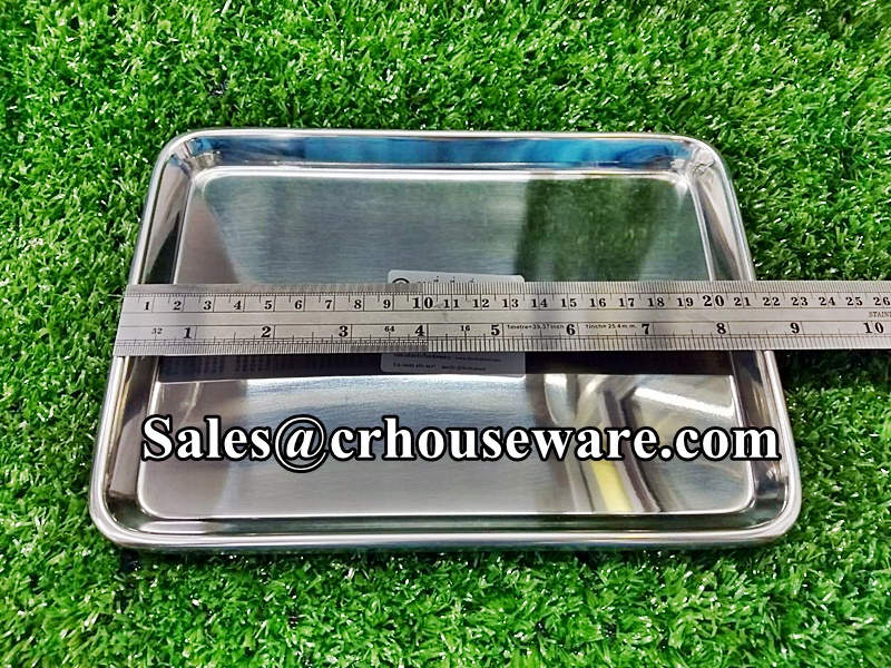 ถาดสแตนเลสสี่เหลี่ยมตื้น ใช้ในห้องการเเพทย์ รหัส 100-M0049