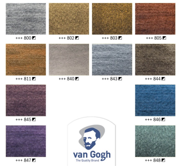 ชุดสีน้ำ Vangogh Metallic & Interference 12สี
