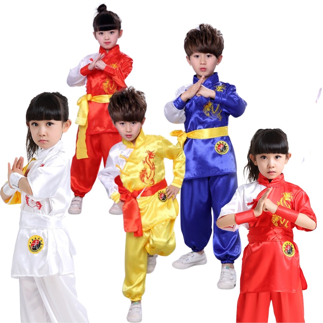 พร้อมส่ง ชุดจีน กังฟู ลายมังกร+ผ้าผูกเอว