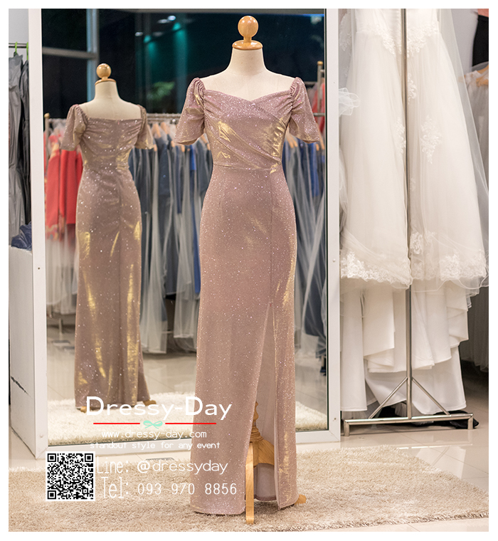 รหัส ชุดราตรียาว : PFL090 ชุดราตรียาว สีชมพู/โรสโกลด์ ไหล่เปาด เข้ารูป ผ่าด้านข้างสุดเซ็กซี่ เหมาะใส่ออกงานกลางคืน งานแต่งงาน งานกาล่าดินเนอร์ งานเลี้ยง งานพรอม งานรับกระบี่