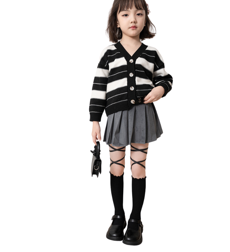 พร้อมส่ง ถุงเท้ายาว ตกแต่งด้วยดาว ปักเพชรเงิน สายห้อย