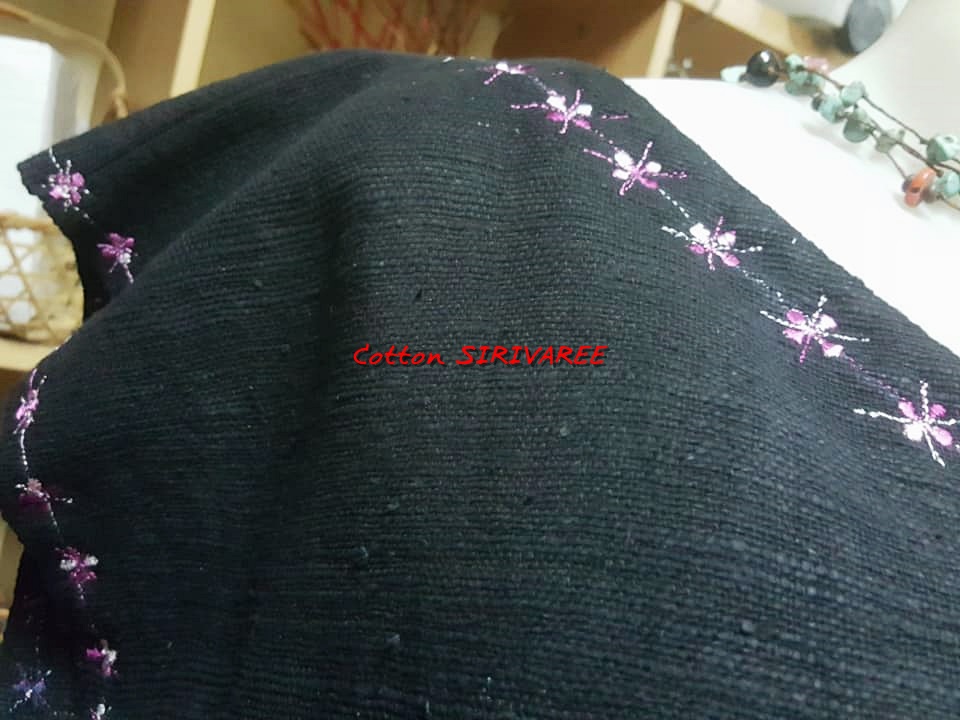 SIRIVAREE,SIVA Thai Cotton 100%, Polo shirt and hand embroidery By Cotton SIRIVAREE Top Thai Brand White, black ,blue ,the sugar L,XL