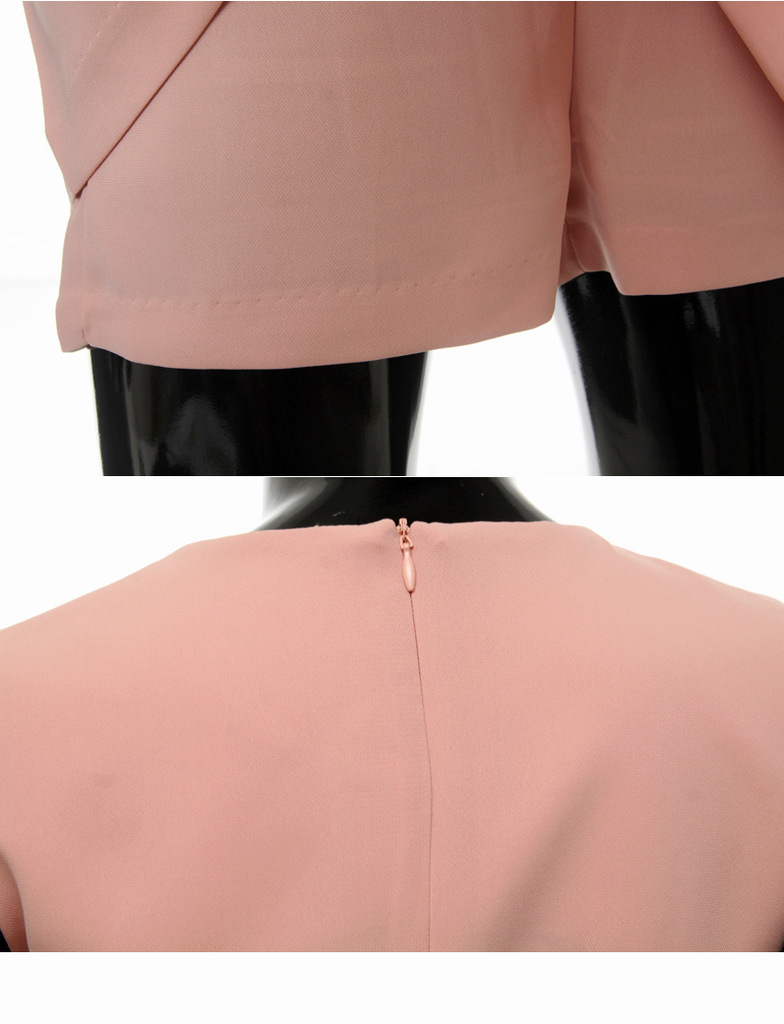 ชุดจั้มพ์สูทขาสั้น แขนกุด แบบสวยหวานสไตล์เกาหลี รหัส 1153-สีชมพู