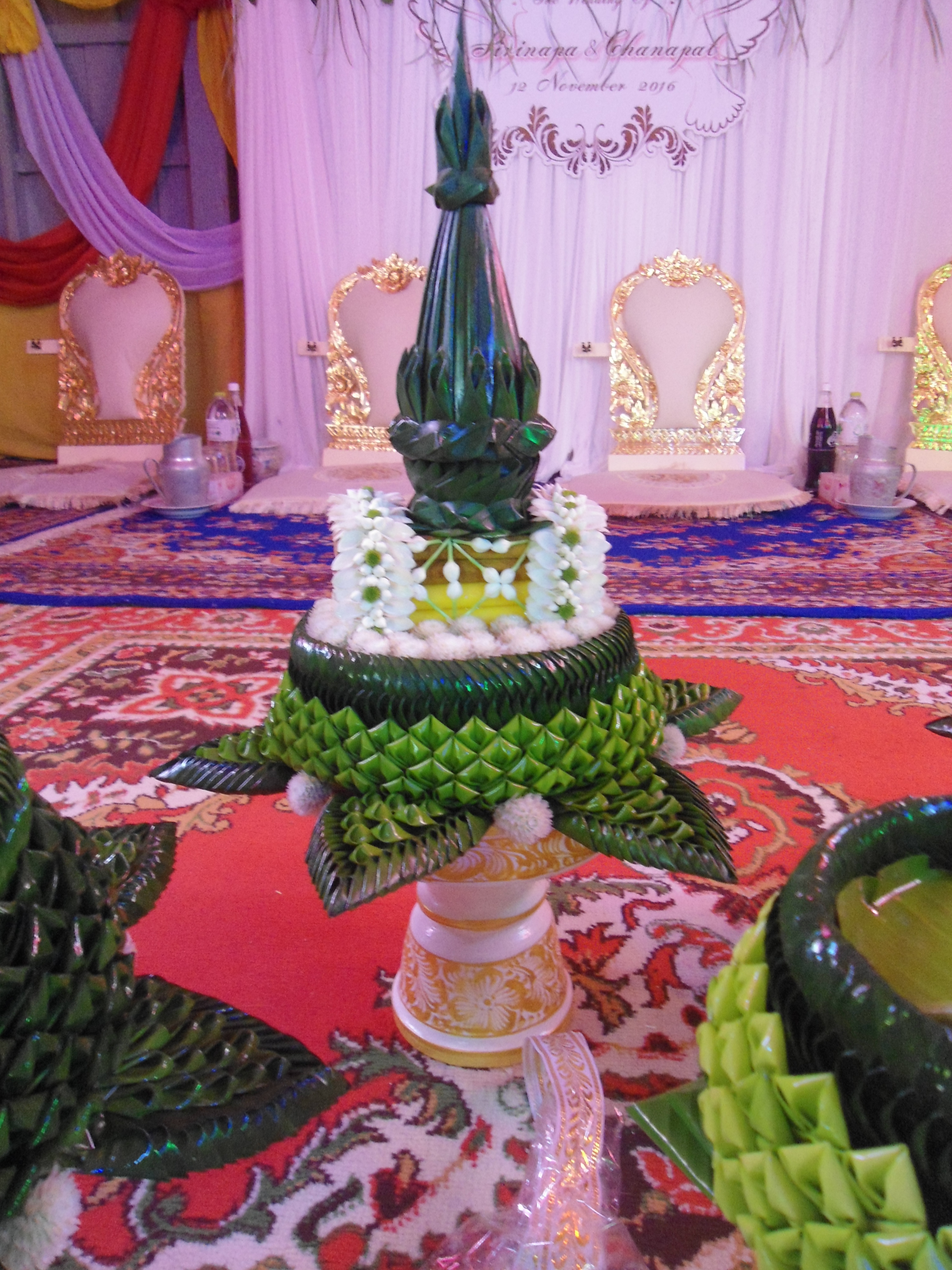 ขันหมาก ขาว+เขียว (ส่งงานใกล้วัดป้อมรามัญอยุธยา)