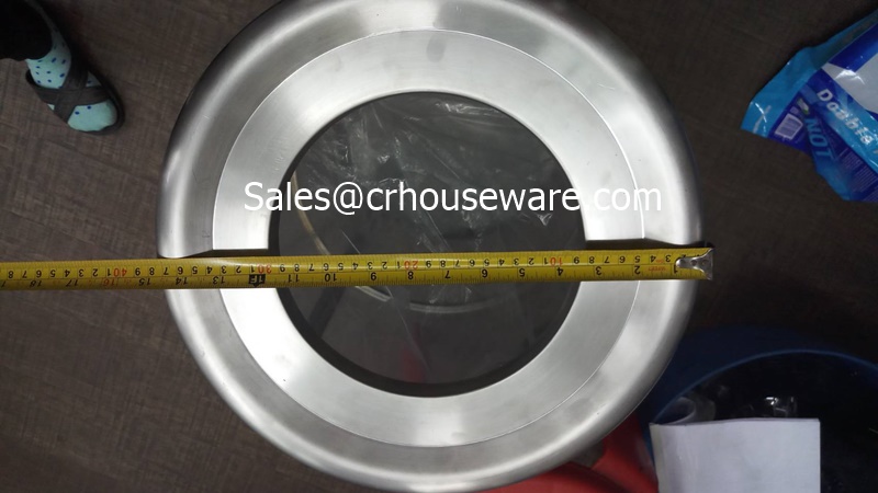 ถังขยะใสขอบสเตนเลส 001-STK-75CL (สินค้านำเข้า),Clear_Rubbish Waste Paper Trash Bin,Recycling_Dustbin