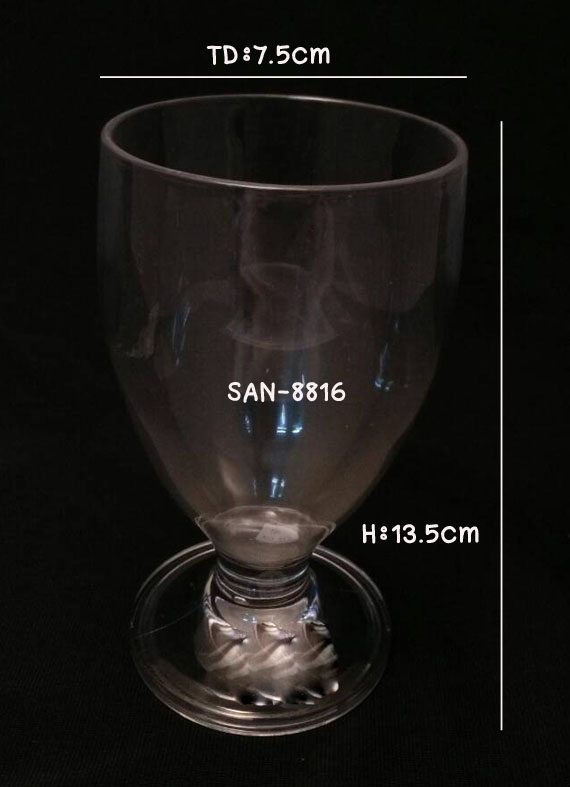 แก้วน้ำพลาสติกริมสระน้ำ Polycarbonate Beverage glass plastic Poolside. SAN-8816