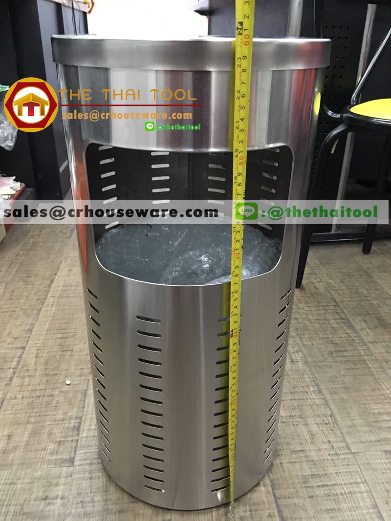 ถังขยะสแตนเลส มีที่เขี่ยบุหรี่ 001-STK-DC12