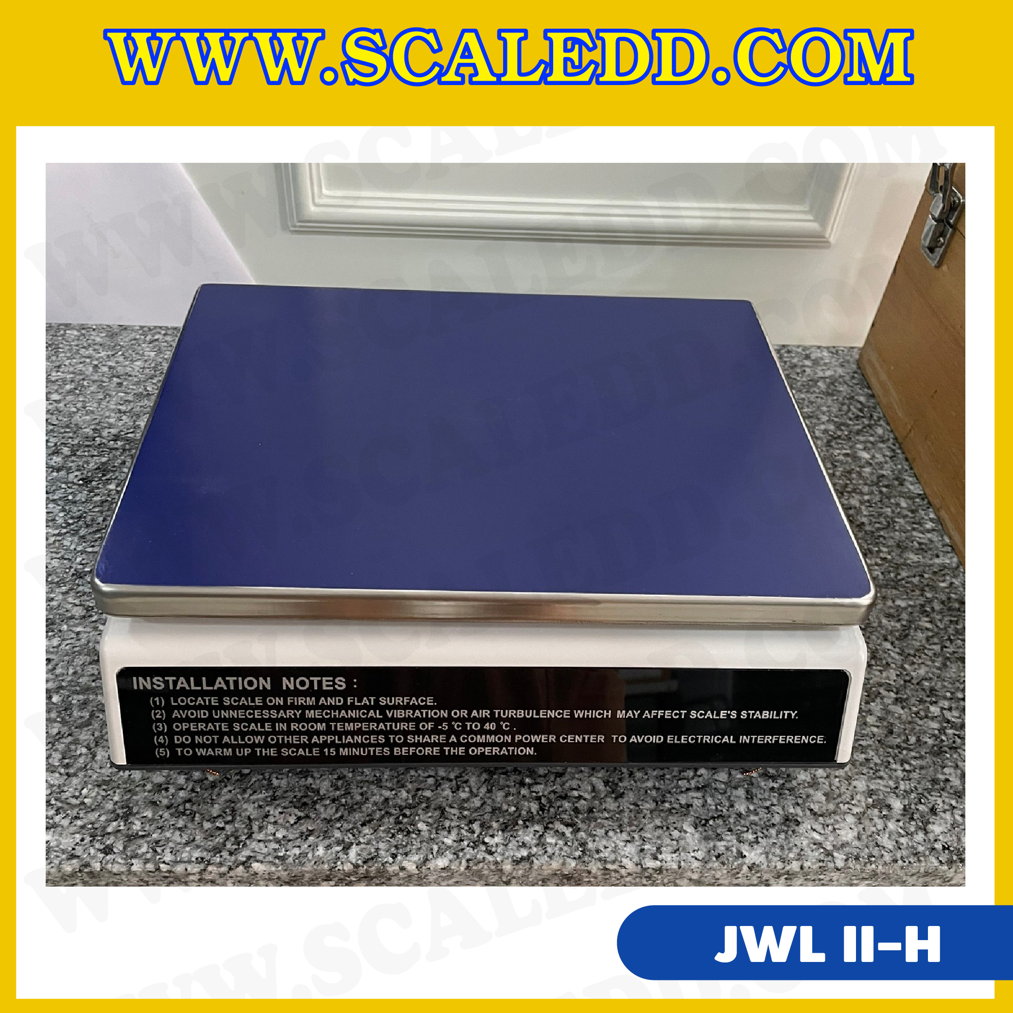 เครื่องชั่งดิจิตอล พิกัดน้ำหนัก 30kg ยี่ห้อ JADEVER รุ่น JWL II-H ความละเอียด 1g (มีใบตรวจรับรองจากสำนักชั่งตวงวัด)