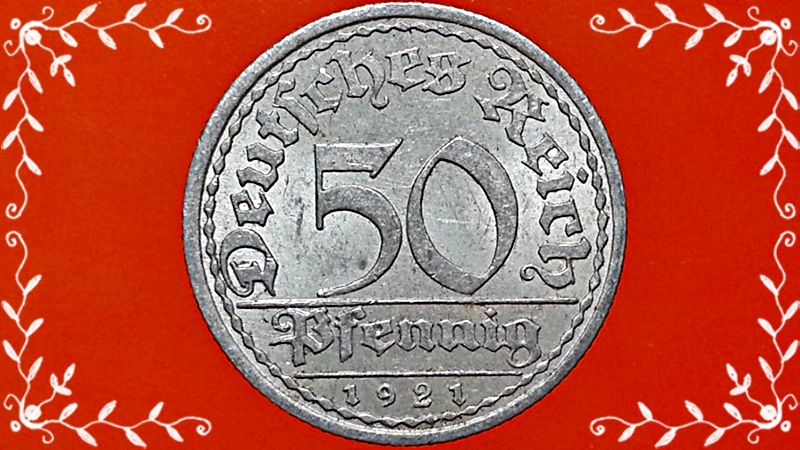 เหรียญ เงินตรา ประเทศ เยอรมนี Pfennig 1921 (A, D, E, F, G, J)